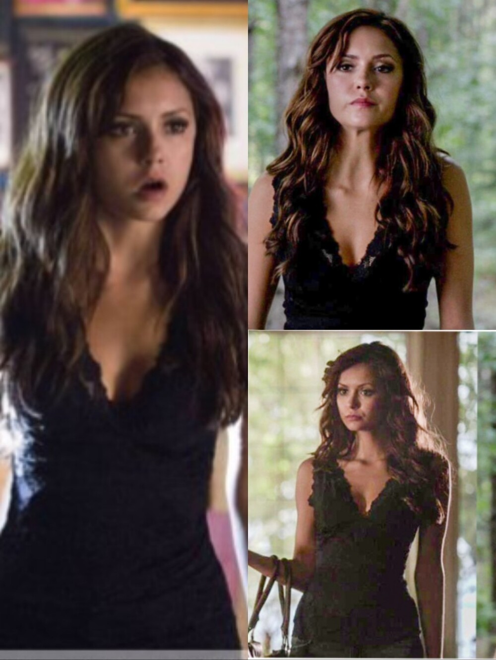 Rare ASO Katherine Pierce Elena Gilbert Screen Accurate Black Lace Top Sz M
